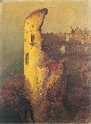 Wojciech Gerson Ruins of castle tower in Ojcow oil on canvas